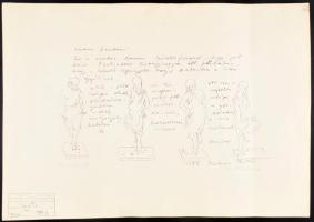 Melocco Miklós (1935-): Szokratész. Szitanyomat, papír, jelzett, hajtásnyomokkal. Lap bal alsó sarká...