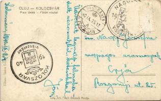 1940 Kolozsvár, Cluj; Központi szálloda, autóbuszok, Bernát üzlete, "Ez az üzlet teljesen felos...