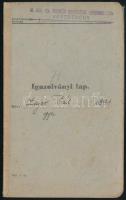 1941 Katonai igazolványi lap, M. Kir. 6. Honvéd Kieg. Kirendeltség Jászberény