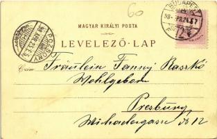 1898 (Vorläufer) Budapest. Szövetségi-Kártya ő felségeinek: I. Ferenc József Magyarország királyának...