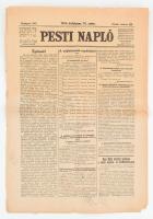 1919 Pesti Napló, 1919. március 28., 70. évf. 74 szám, a címlapon népbiztosi rendeletekkel, két rajzzal, az első és az utolsó lap a gerincénél elszakadt, bejelölésekkel, 8 p.