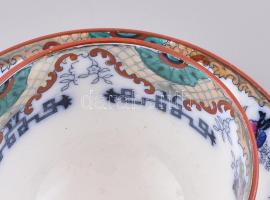 Tomor Maestrich made in Holland teáscsésze aljjal. Kézzel festett kínaizáló porcelán, jelzett, hibát...