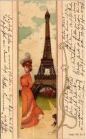 1903 Art Nouveau lady. Serie 769. Nr. 6. litho s: Basch (b)