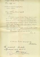 1903 Náday Ferenc színésznek adományozott Ferenc József rend lovagkereszt kitüntetésről értesítés a Nemzeti Színház igazgatójának