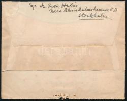 1929 Sven Hedin (1865-1952) svéd felfedező autográf megcímzett levélborítékja