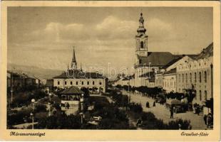 1943 Máramarossziget, Sighetu Marmatiei; Erzsébet főtér, teherautó / square, truck