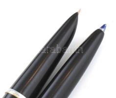 Szovjet golyós és töltőtoll, aranyozott, jelzett, h: 13 cm