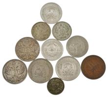 Orosz Birodalom / Szovjetunió 1909-1927. 5k Ag - 20k Ag (10x, sok klf) + 1913. 1k bronz T:2-3
Russi...