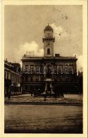 Komárom, Komárnó; Városháza, Klapka szobor / town hall, statue + 1938 Komárom visszatért So. Stpl