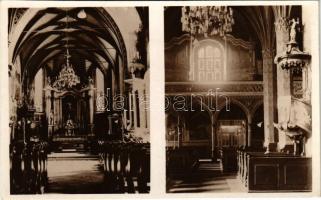 Rozsnyó, Roznava; Római katolikus székesegyház belső, szentély és kórus / cathedral interior, altar and choir