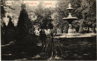 1915 Zagreb, Zágráb; Zrinjski trg / park