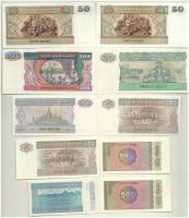 Mianmar DN (1994-1997) 50p-100K (10x) T:I,I-
Myanmar ND (1994-1997) 50 Pyas - 100 Kyats (10x) C:UNC...