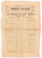 1918 Pesti Napló, 1918. dec. 6., 69. évf. 286. szám, a címlapon: Cseh impérium Pozsonytól Ungvárig, az újságot a széleken felvágták, 6 p.