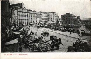 Napoli, Naples; S. Lucia vecchia / quay street, market (EK)