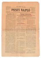 1919 Pesti Napló 1919. május 4., 70. évf. 105. szám, a címlapon Szolnok bevételével, bejelölésekkel, a címlap szélén kis hiánnyal, 8 p.
