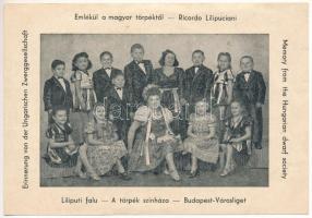 Emlékül a magyar törpéktől! Liliputi falu, a törpék színháza Budapest-Városliget - Cirkuszi látványosság (kis szakadás / small tear)