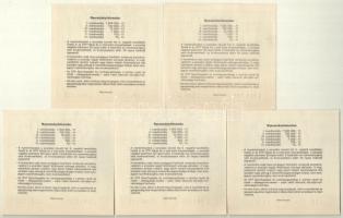 1990. "Bongó" sorsjegy 10Ft értékben, szeptember 29-i húzás (5x) + DN "Játékpénz"...