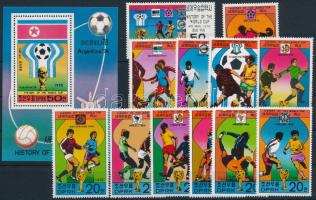A labdarúgó-világbajnokság története - Rendező országok sor + blokk + kisív, Soccer World Cup set + block + mini sheet