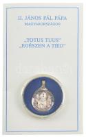 1991. "II. János Pál pápa Magyarországon" kétoldalas Ag emlékérem füllel, előlapján 2db ru...