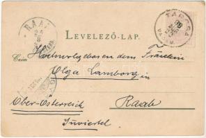 1899 (Vorläufer) Tarcsa, Tarcsafürdő, Bad Tatzmannsdorf; Gyógyudvar, Carolina villa, Forrás épület, ...