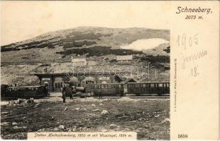 1905 Schneeberg, Station Hochschneeberg mit Waxriegel / cog railway station, train, locomotive