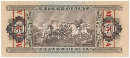 1969. 50Ft piros "MINTA" felülnyomással és perforációval "D000 001298" T:UNC / H...