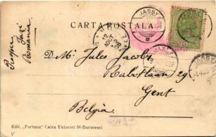 1906 Iasi, Jasi, Jassy, Jászvásár; Teatrul National / National Theatre. Art Nouveau litho with Roman...