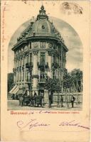 1904 Bucharest, Bukarest, Bucuresti, Bucuresci; Cassa Dotatiunei Oastei / street view, shops, beer hall (EK)