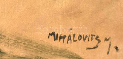 Mihalovits Miklós (1888-1960): Fiatal lány portréja. Olaj, karton, jelzett. Dekoratív, sérült fakere...