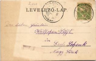 1903 Romosz, Szászromosz, Rumes, Romos (Szászváros); evangélikus templom / Lutheran church. Art Nouv...