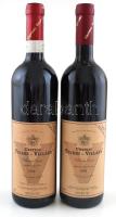 1998 Chateau Teleki-Villány Villányi Cuvée, Merlot-Pinot Noir, és 1998 Villányi Cuvée, Kékfrankos-Kékoportó, 2 db bontatlan palack száraz vörösbor, 12,5 % pincében szakszerűen tároltak, 0,75 l.