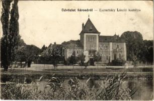 1926 Sárosd, Eszterházy László kastélya + MAGYARBOLY-BUDAPEST 32 vasúti mozgóposta (EK)