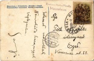 1938 Krasznahorkaváralja, Krásnohorské Podhradie; Mauzóleum belső, mozaik a kupolában / mausoleum in...