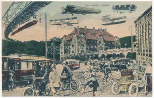 1913 Vízakna, Salzburg, Ocna Sibiului; A jövőben montázs. Klug Marton kiadása / in the future montage