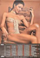 1983 Keripar erotikus reklám naptár plakát, ofszet, papír, feltekerve, 81×56 cm