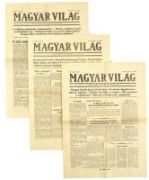 1956 A Magyar Világ című napilap mindhárom megjelent száma, 1956. november 1-2-3., több száma nincs, szép állapotban, ritka