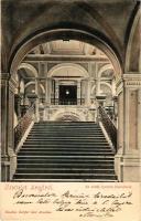 1906 Arad, Lyceum lépcsőzete, belső. Kerpel Izsó kiadása / starcase in the school, interior