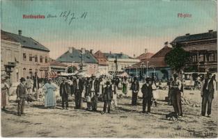 1911 Karánsebes, Caransebes; Fő piac, Karl Schwab, Eperjesy üzlete / market, shops (EK)