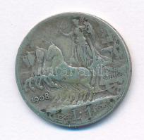 Olaszország 1908R 1L Ag "III. Viktor Emánuel" T:3 patina
Italy 1908R 1 Lira Ag "Vitt...