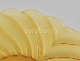 Stölzle cseh borostyánüveg tál, jelzés nélkül, hibátlan, d: 24 cm