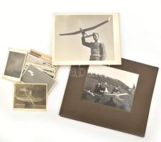 Modellrepülőzés témájú fotók a korai időszakból (cca 1930-1940), vegyes méretben (közte nagyméretűek) és állapotban, összesen kb. 30 db