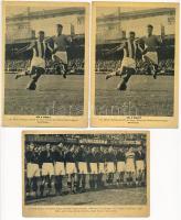 3 db RÉGI focis (labdarúgás) sport képeslap: Olimpia sportlevelezőlap terjesztő vállalat 156/1936. - magyar válogatott, dr. Sárosi György és Turay József, / 3 pre-1945 sport football postcards