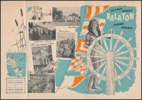 cca 1965 Balaton, képes-rajzos Ibusz kiadvány francia és angol nyelven, jó állapotban