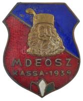 1939. MDEOSZ (Magyar Dalos Egyesületek Országos Szövetsége) Kassa zománcozott fém jelvény (27x22mm) T:2 kis zománchiba