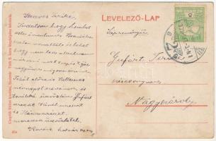 1909 Szatmárnémeti, Szatmár, Satu Mare; Pannonia szálloda és kávéház, belső vendégekkel és pincérekk...