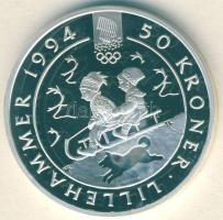 Norvégia 1992. 50K Ag "Olimpia-gyerekek szánkóval" T:PP