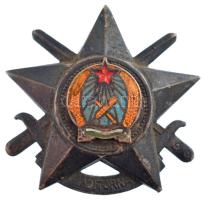 ~1949. Haditorna ezüst fokozat ezüstözött vas jelvény zománcozott Rákosi-címerrel T:2-,3 zománchiba, letört pántok