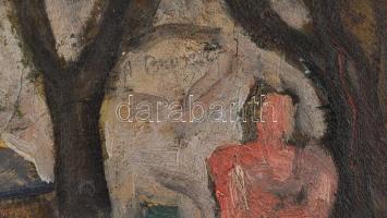 Burány Nándor (1893 - 1965): Sürülj, sürülj! Olaj, karton falemezre kasírozva, jelzve jobbra fent: N...