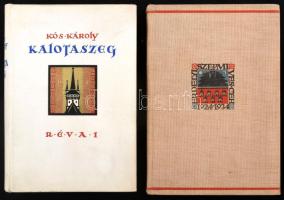 Kós Károly: Erdély. Az Erdélyi Szépmíves Céh 10 éves jubileumára kiadott díszkiadás III. Kolozsvár, 1934, Erdélyi Szépmíves Céh, 88 p.+60 t. Kós Károly egészoldalas, eredeti linómetszeteivel. Szövegközi illusztrációkkal. Kiadói foltos egészvászon-kötés. + Kós Károly: Kalotaszeg. Bp,1938, Révai, 278 p. Az oldalszámozáson belül Kós Károly szövegközi és egészoldalas, részben színes linómetszeteivel. Kiadói egészvászon-kötésben.