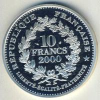 Franciaország 2000. 10Fr Ag "Liberty Lagriffoul" T:PP Eredeti díszdobozban, tanúsítvánnyal!